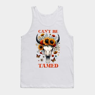 "Can't Be Tamed" Western Bull Skull Tank Top